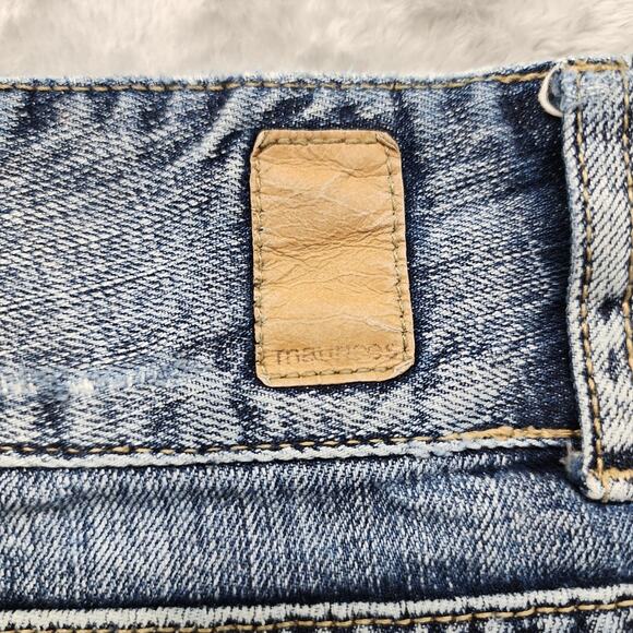 Vintage Maurices Jeans Womens 14 Blue Distressed Low Rise Capri Faded Casual - Picture 5 of 14
